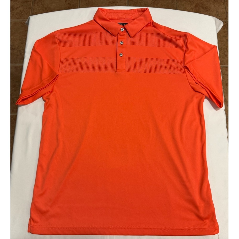 PGA Tour Men's Polo Shirt - Orange - Size L - Very Good Condition - 100% Poly
